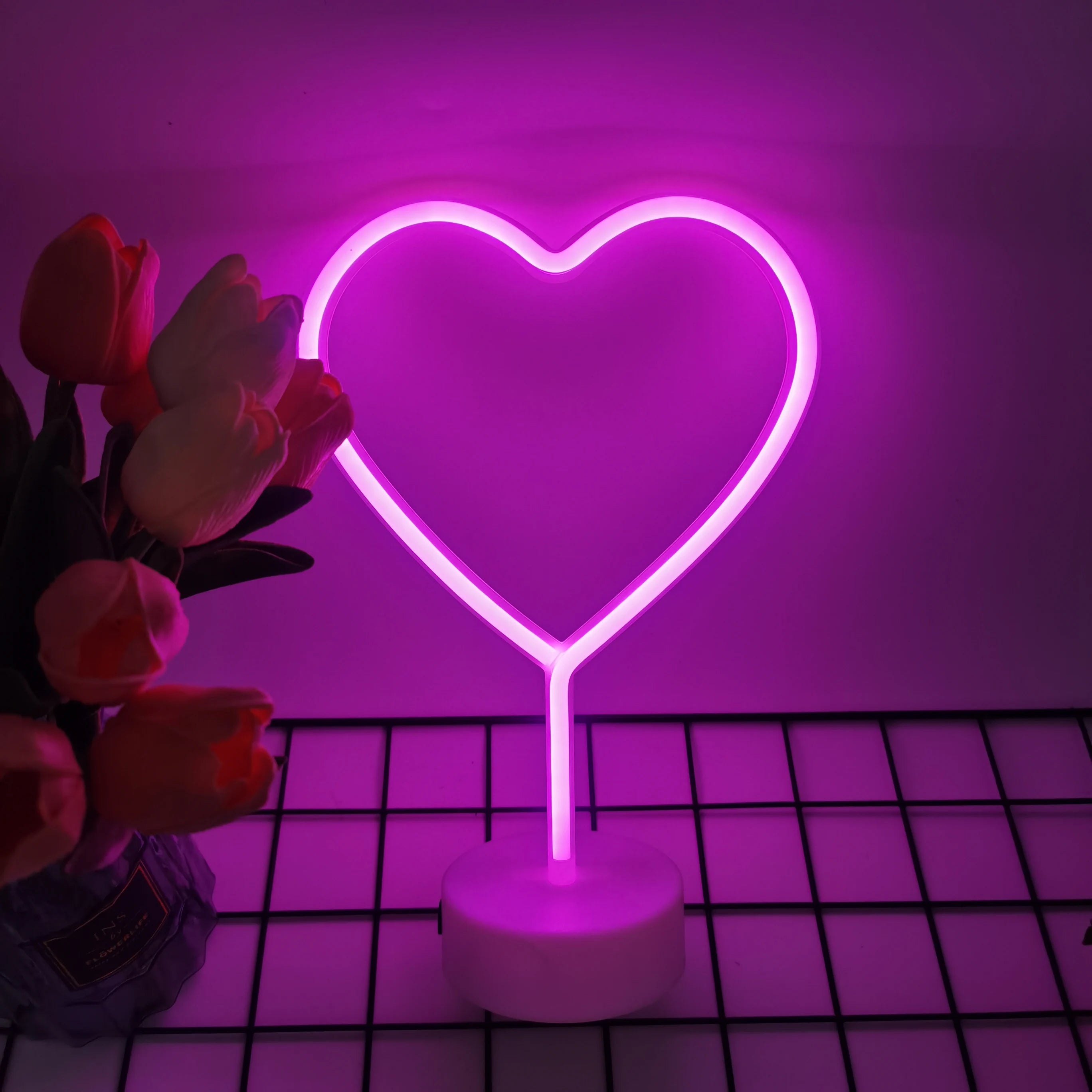 Heart shaped neon light