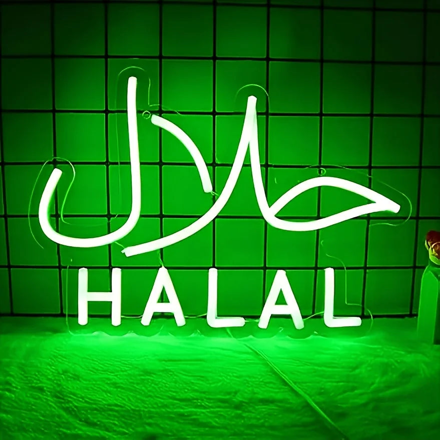 Halal neon sign for wall