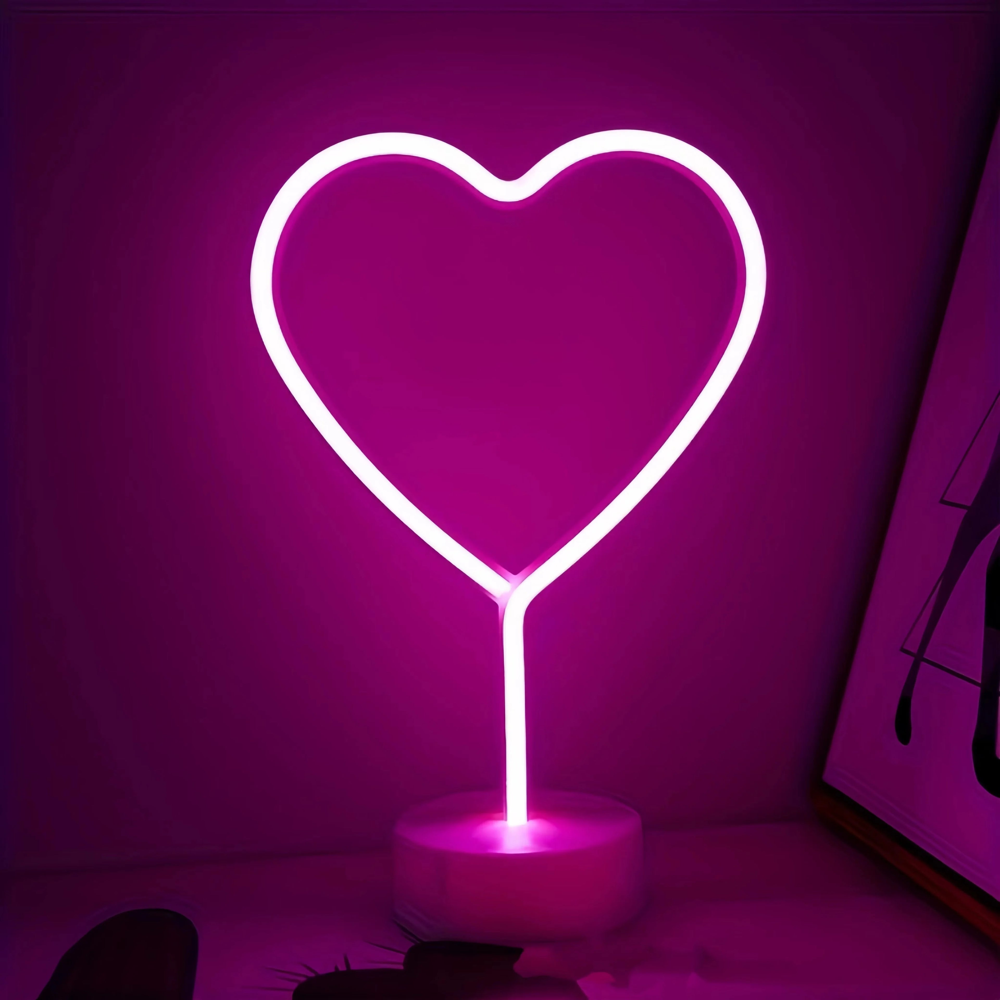 Heart shaped neon light