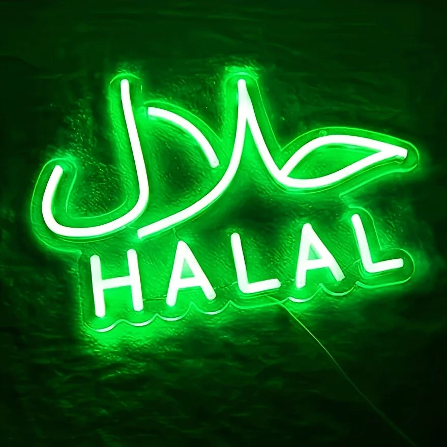 Halal neon sign for wall